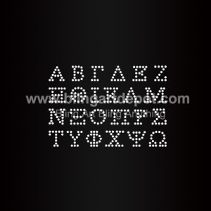 Greek Letters Hotfix Rhinestone Motifs